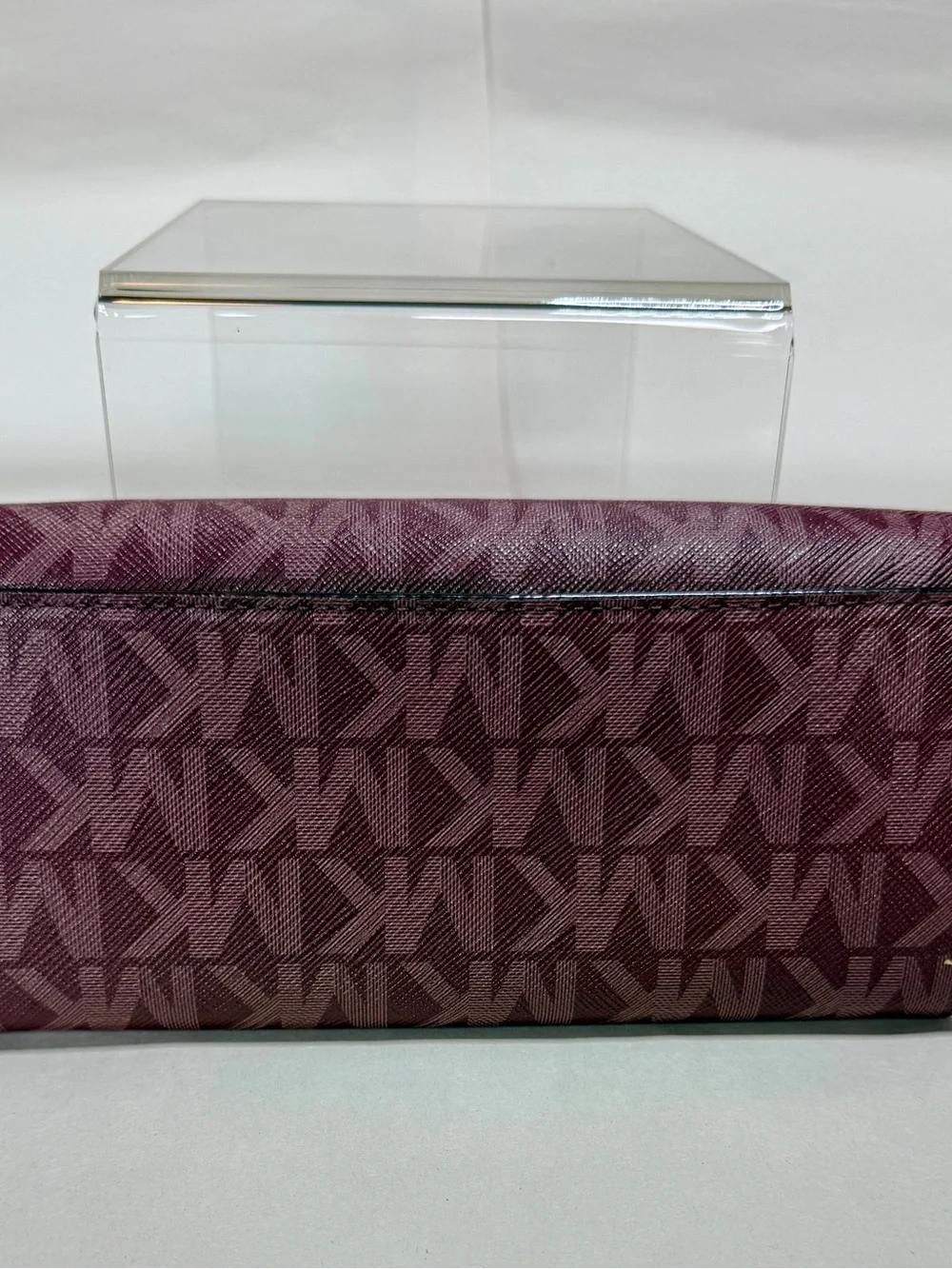 Michael Kors Plum Signature Continental Wallet with Gold Logo